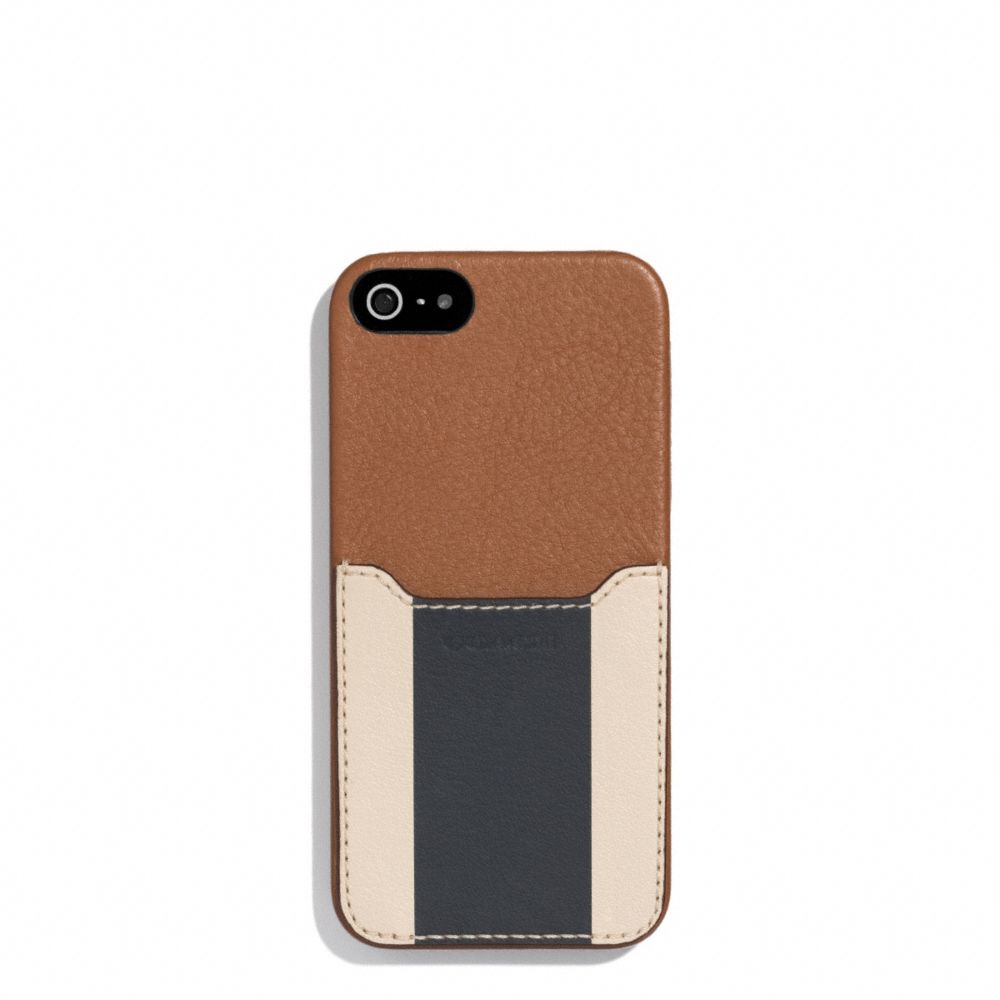 COACH f62357 HERITAGE SPORT IPHONE CASE SADDLE/NAVY