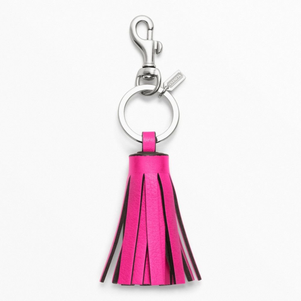 SINGLE  TASSEL KEY RING - SILVER/FUCHSIA - COACH F62376