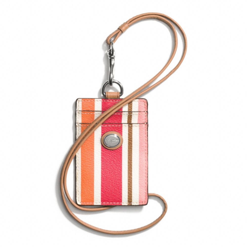 PEYTON MULTI STRIPE LANYARD ID CASE - f62415 - SILVER/PINK MULTICOLOR