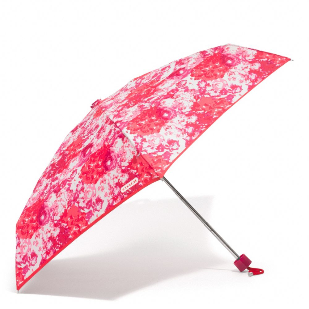 COACH F62447 Peyton Floral Print Mini Umbrella SILVER/PINK MULTICOLOR