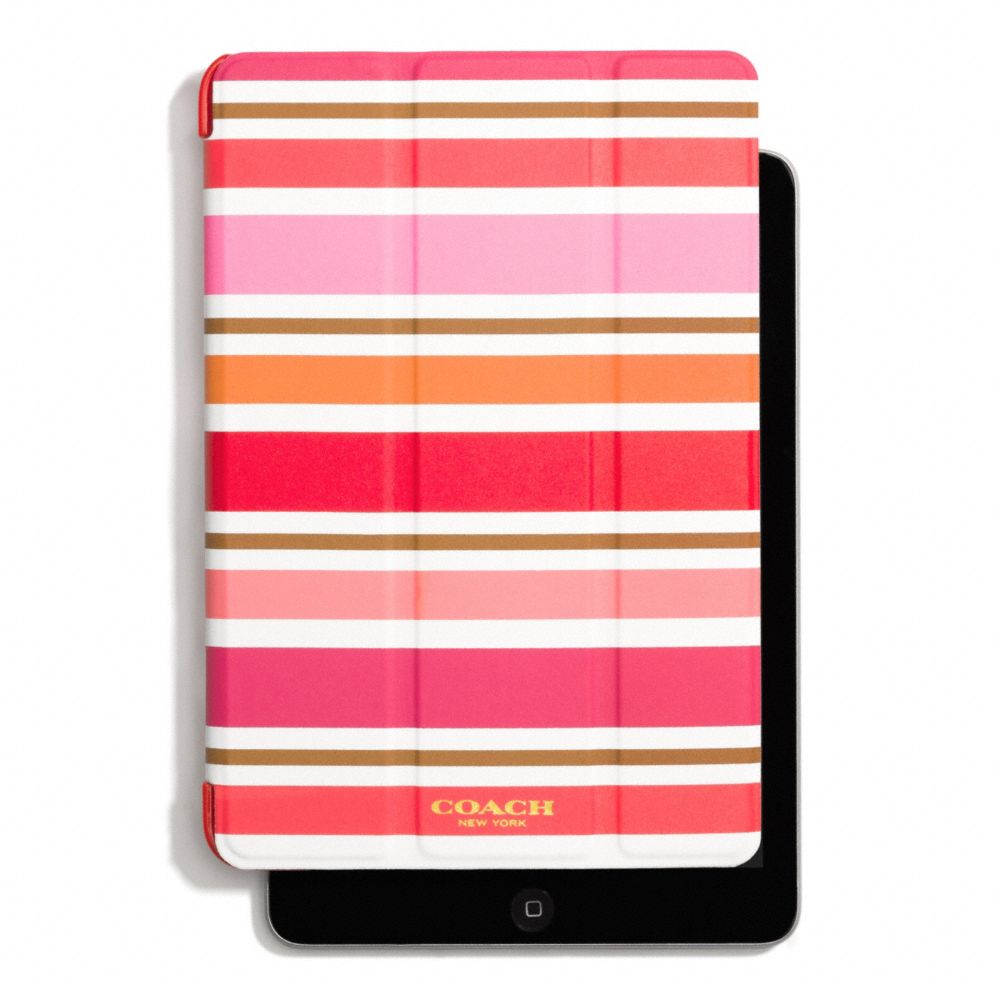 PEYTON MULTI STRIPE TRIFOLD IPAD MINI CASE - PINK MULTICOLOR - COACH F62465