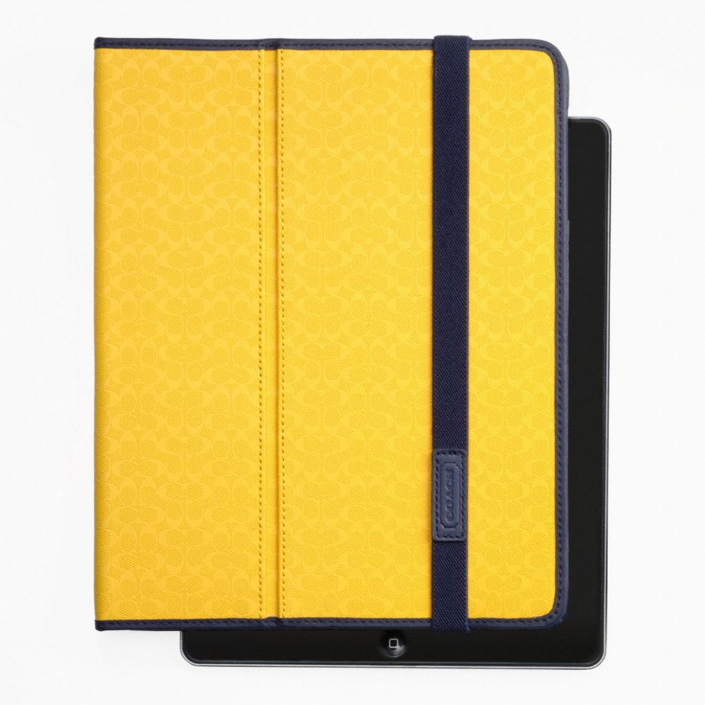 COACH HERITAGE SIGNATURE IPAD CASE - YELLOW - f62479