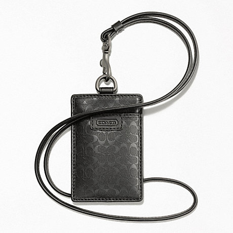 COACH F62481 HERITAGE SIGNATURE EMBOSSED PVC LANYARD ONE-COLOR