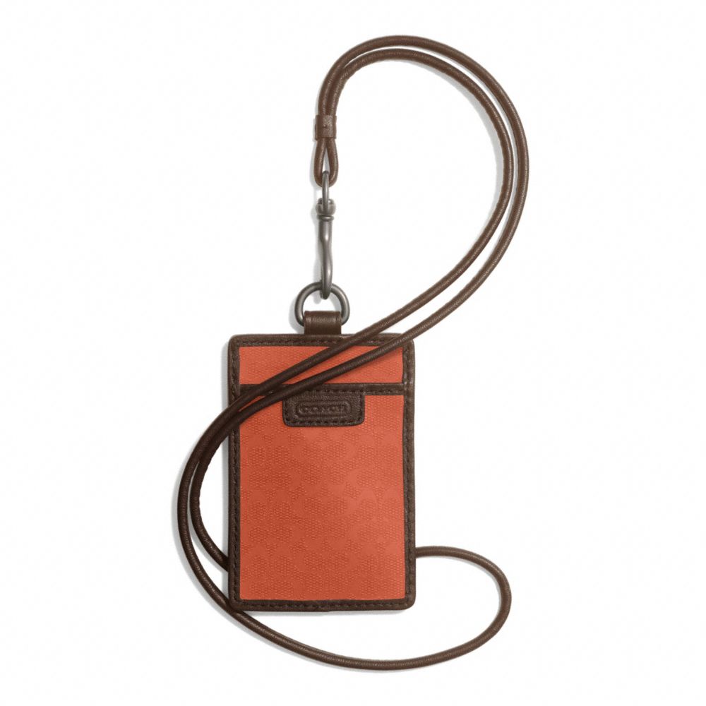 COACH F62481 Heritage Signature Embossed Pvc Lanyard PAPAYA