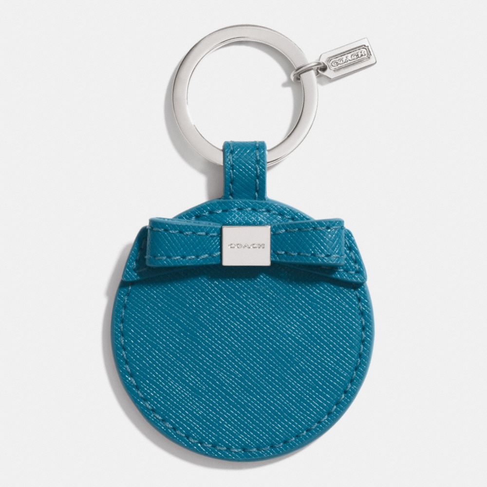 COACH f62504 BOW MIRROR KEY RING SILVER/TEAL