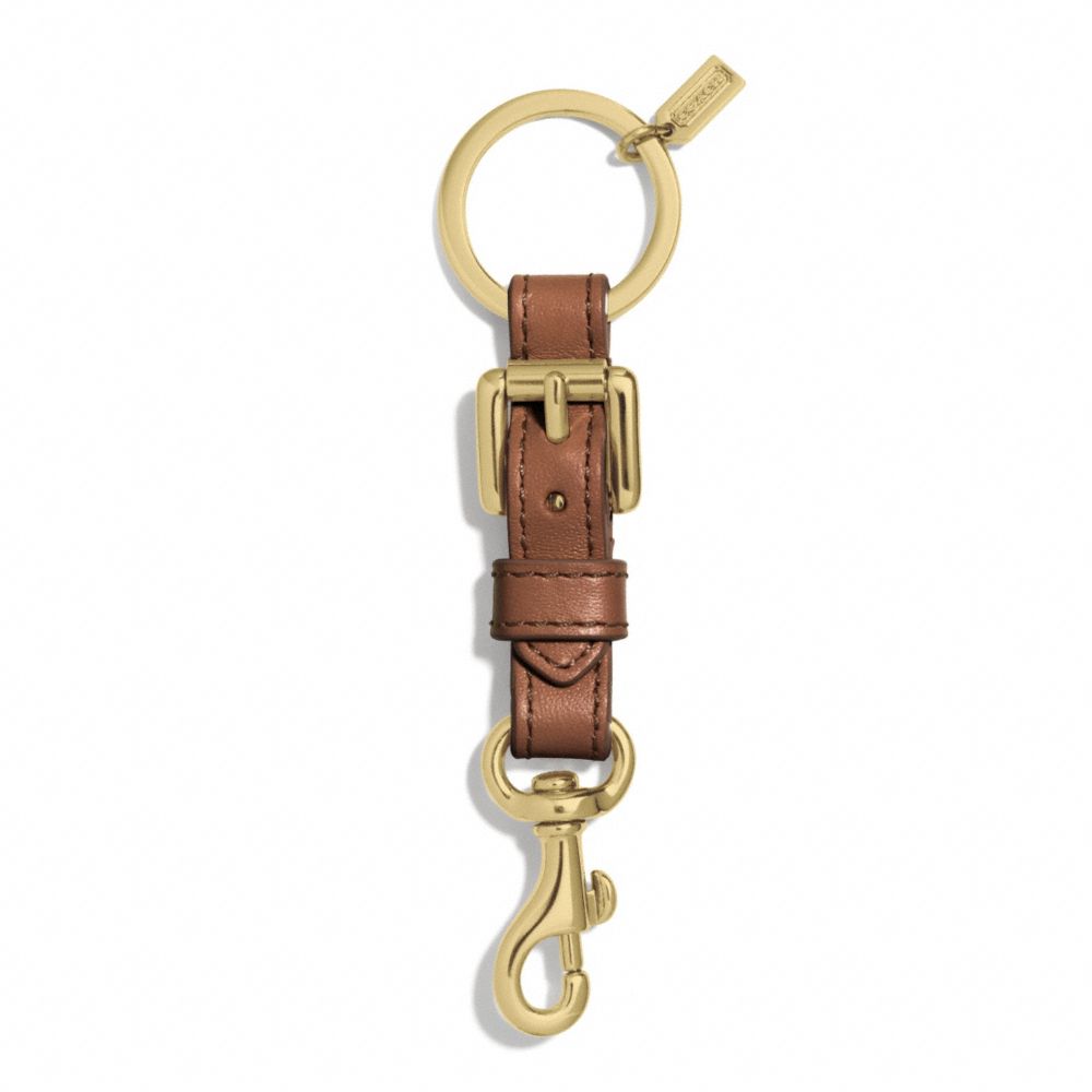 COACH f62505 CHARLIE BUCKLE KEY RING  BRASS/SADDLE