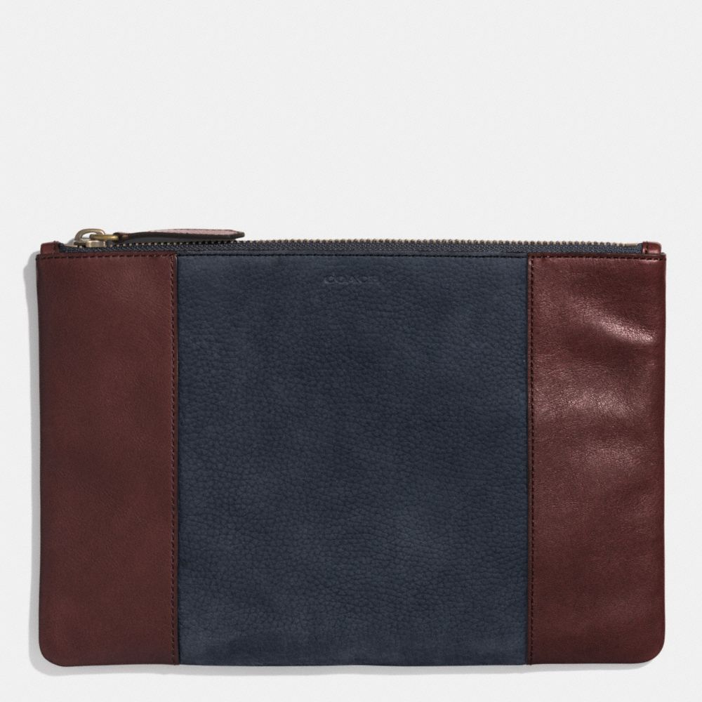 BLEECKER POUCH IN HARNESS LEATHER - NAVY/CORDOVAN - COACH F62531