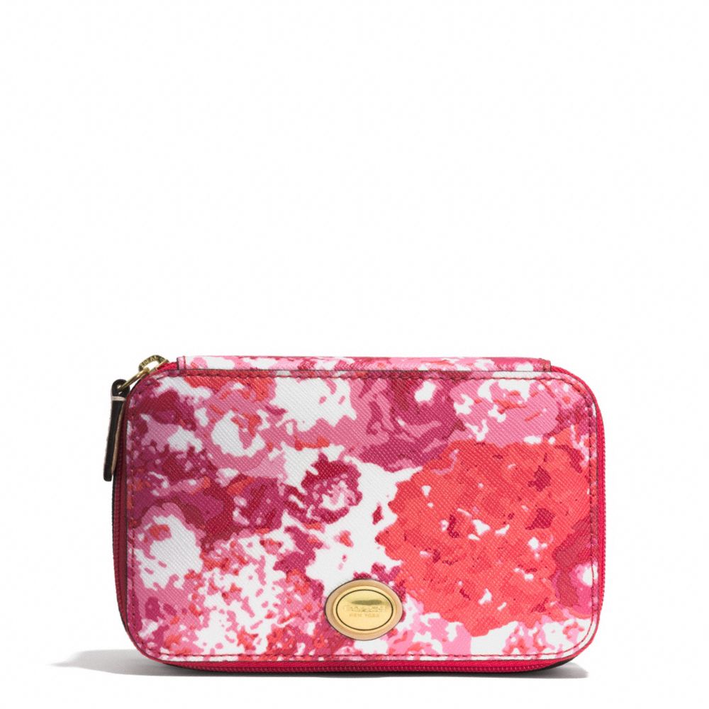 COACH F62532 Peyton Floral Print Jewelry Box BRASS/PINK MULTICOLOR