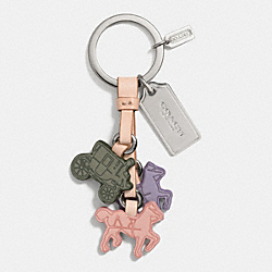 COACH F62569 - LEATHER HORSE AND CARRIAGE KEY RING MULTICOLOR