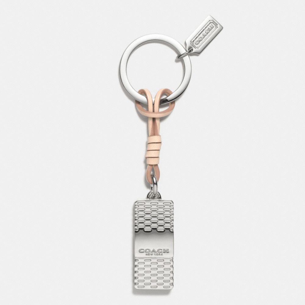 LOZENGE PRINT 8GB USB KEY RING - f62591 -  SILVER/VACHETTA