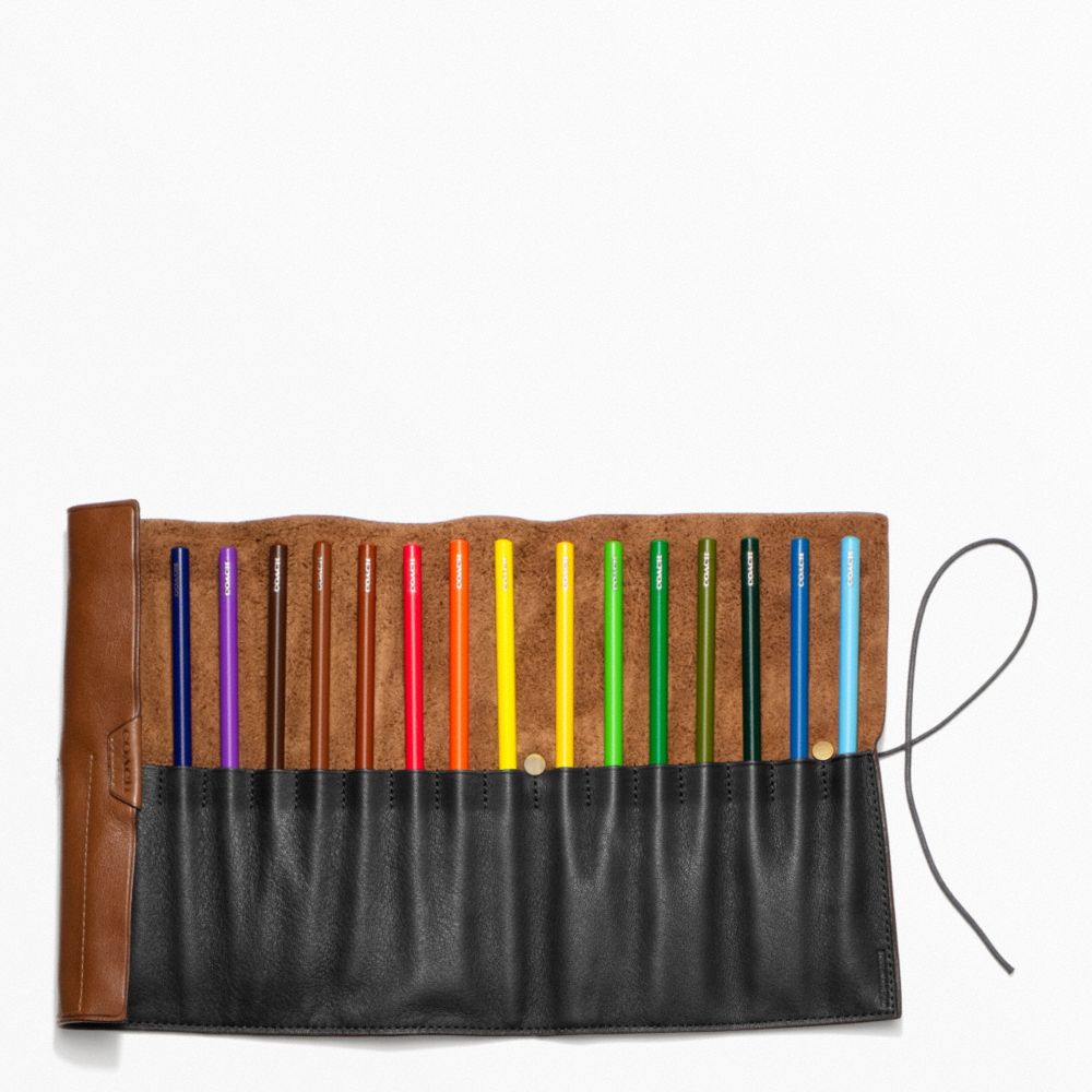 COACH BLEECKER LEATHER PENCIL ROLL - ONE COLOR - F62636