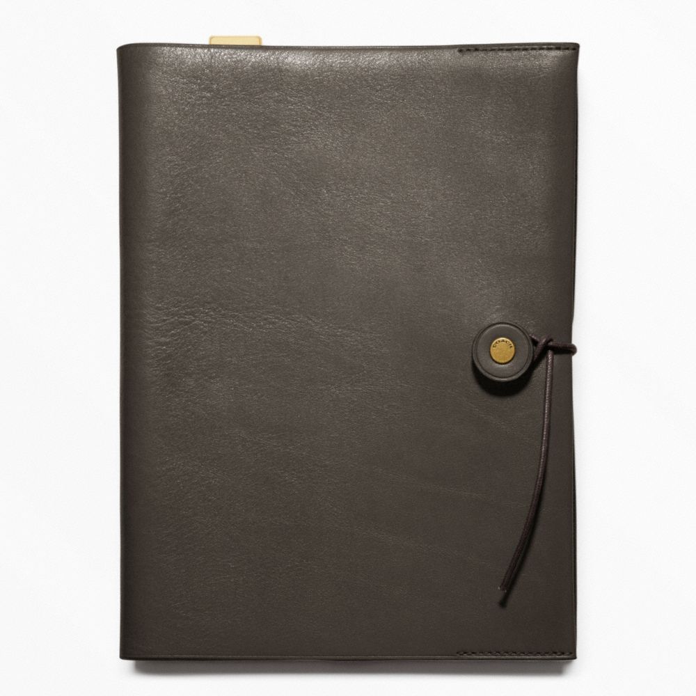 COACH F62656 Bleecker Leather A5 Notebook DARK GREY
