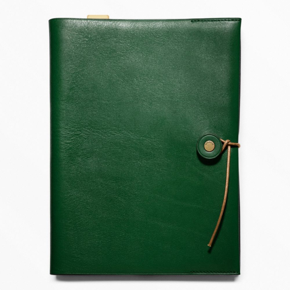 COACH F62656 Bleecker Leather A5 Notebook EMERALD