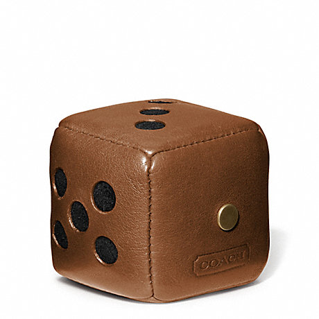 COACH F62666 BLEECKER LEATHER DICE PAPERWEIGHT FAWN