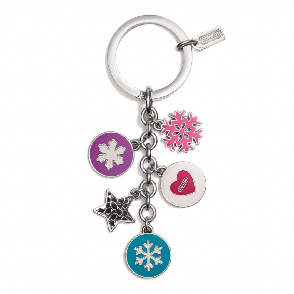 COACH F62725 SNOWFLAKE MULTI MIX KEY RING ONE-COLOR