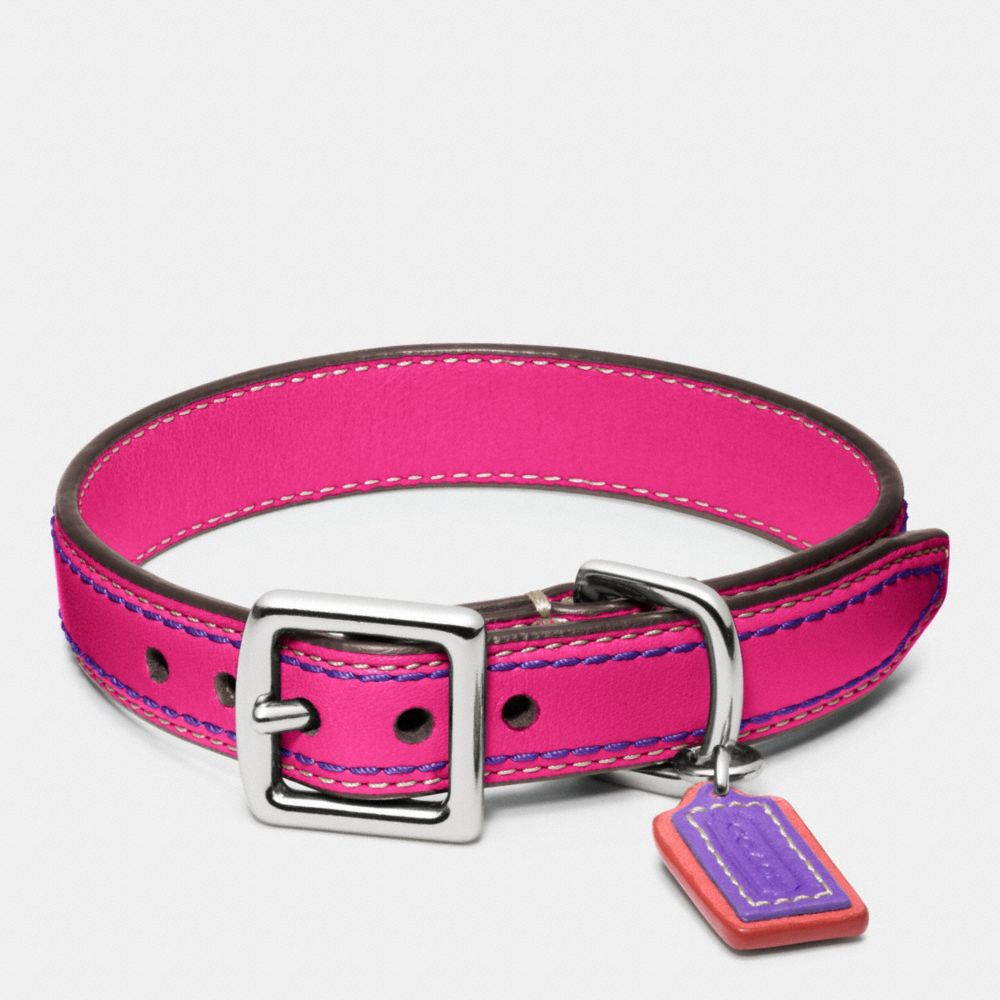 LEATHER COLLAR - SILVER/PINK - COACH F62752