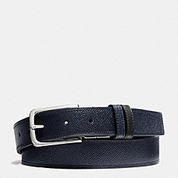 DRESS WESTON CUT TO SIZE REVERSIBLE BELT IN TEXTURED LEATHER - MIDNIGHT/BLACK - COACH F62772