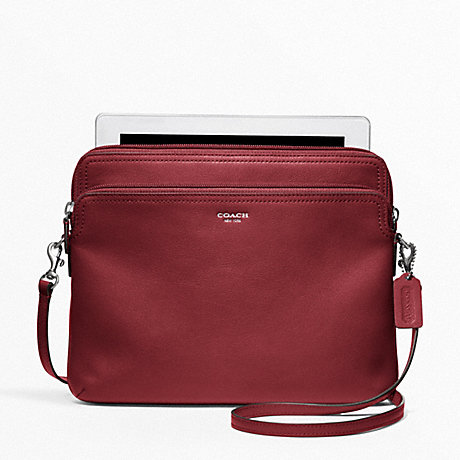 COACH F62796 LEATHER DOUBLE UNIVERSAL SLEEVE SILVER/BLACK-CHERRY