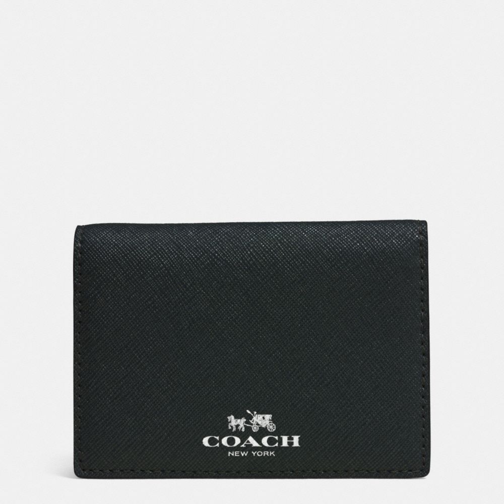 COACH F62874 DARCY LEATHER BIFOLD CARD CASE SILVER/BLACK