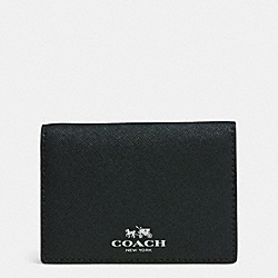 COACH DARCY LEATHER BIFOLD CARD CASE - SILVER/BLACK - F62874