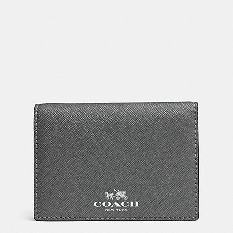 COACH DARCY LEATHER BIFOLD CARD CASE - SILVER/PEWTER - f62874