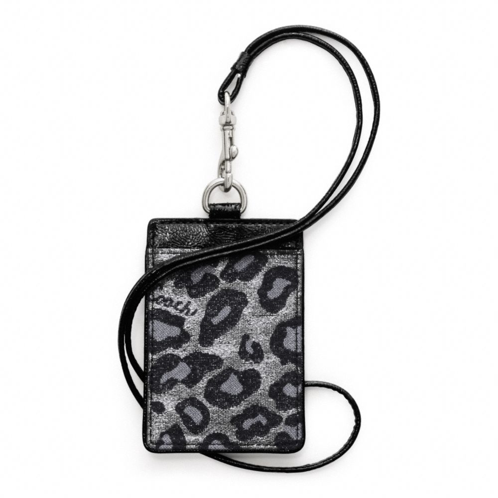 COACH f62907 SIGNATURE STRIPE OCELOT LANYARD ID 