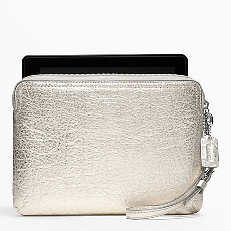 COACH F62942 METALLIC LEATHER E-READER SLEEVE ONE-COLOR