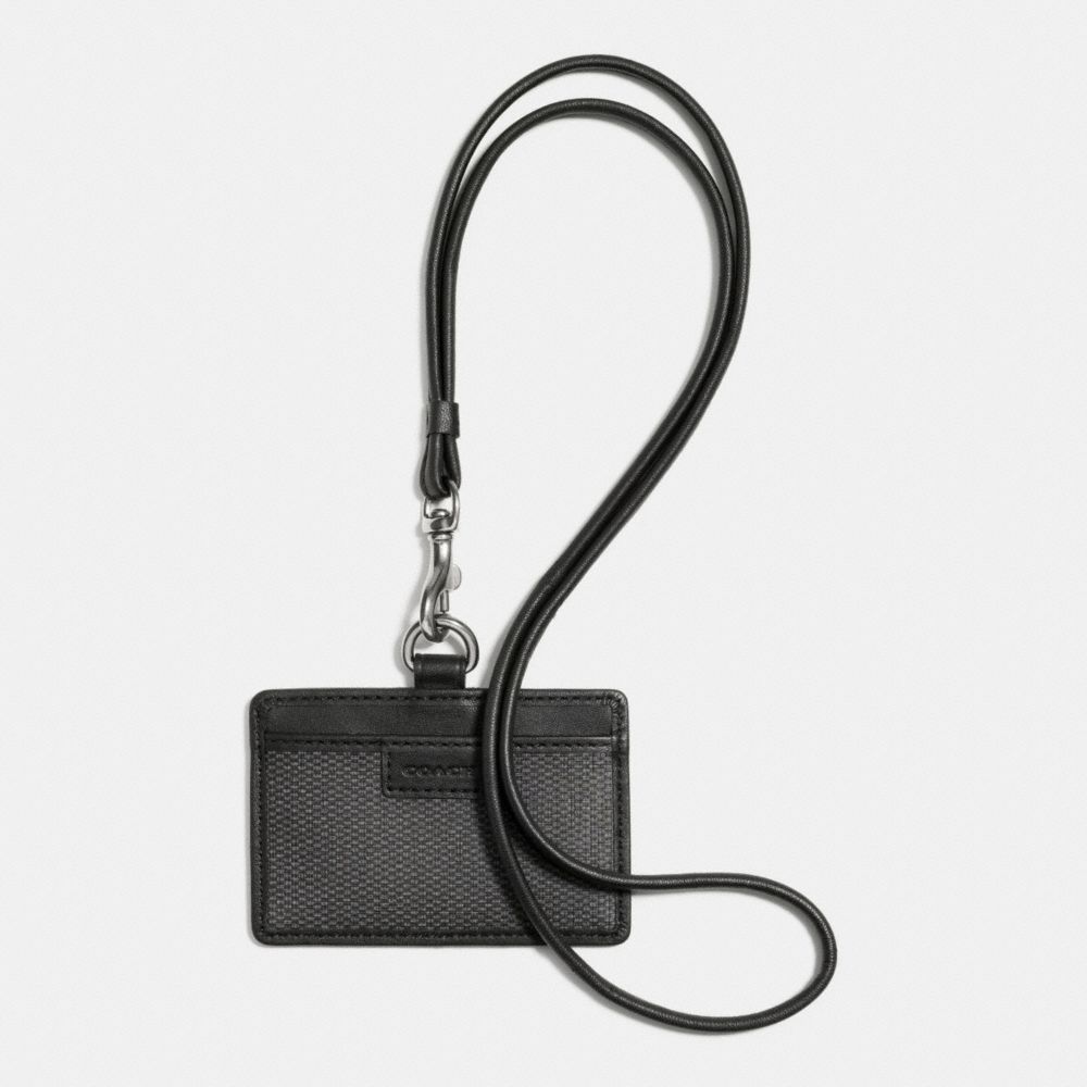 COACH HERITAGE CHECK ID LANYARD - CHARCOAL - COACH F63019