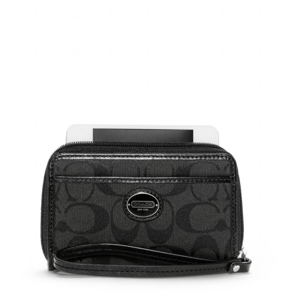 COACH F63056 Signature East/west Universal Case SILVER/BLACK/BLACK