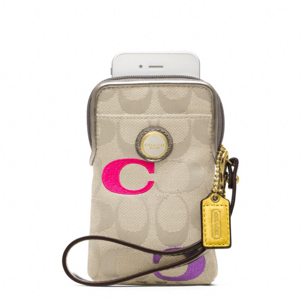 COACH F63062 POPPY EMBROIDERED SIGNATURE N/S UNIVERSAL CASE ONE-COLOR