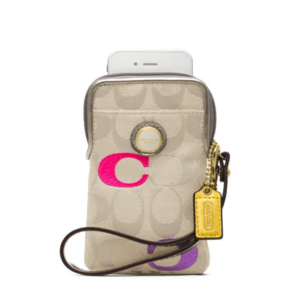 COACH f63062 POPPY EMBROIDERED SIGNATURE N/S UNIVERSAL CASE 