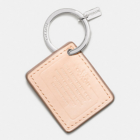 COACH COACH LEATHER STORYPATCH KEY RING - SILVER/CHALK - f63081