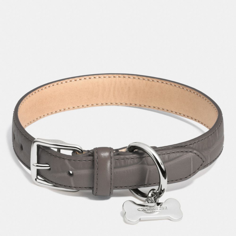 COLLAR IN CROC EMBOSSED LEATHER - SILVER/MINK - COACH F63145
