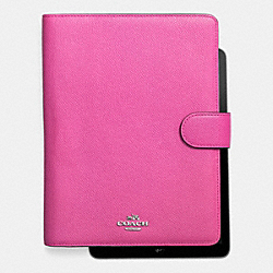 6X8 TAB JACKET IN CROSSGRAIN LEATHER - SILVER/FUCHSIA - COACH F63153