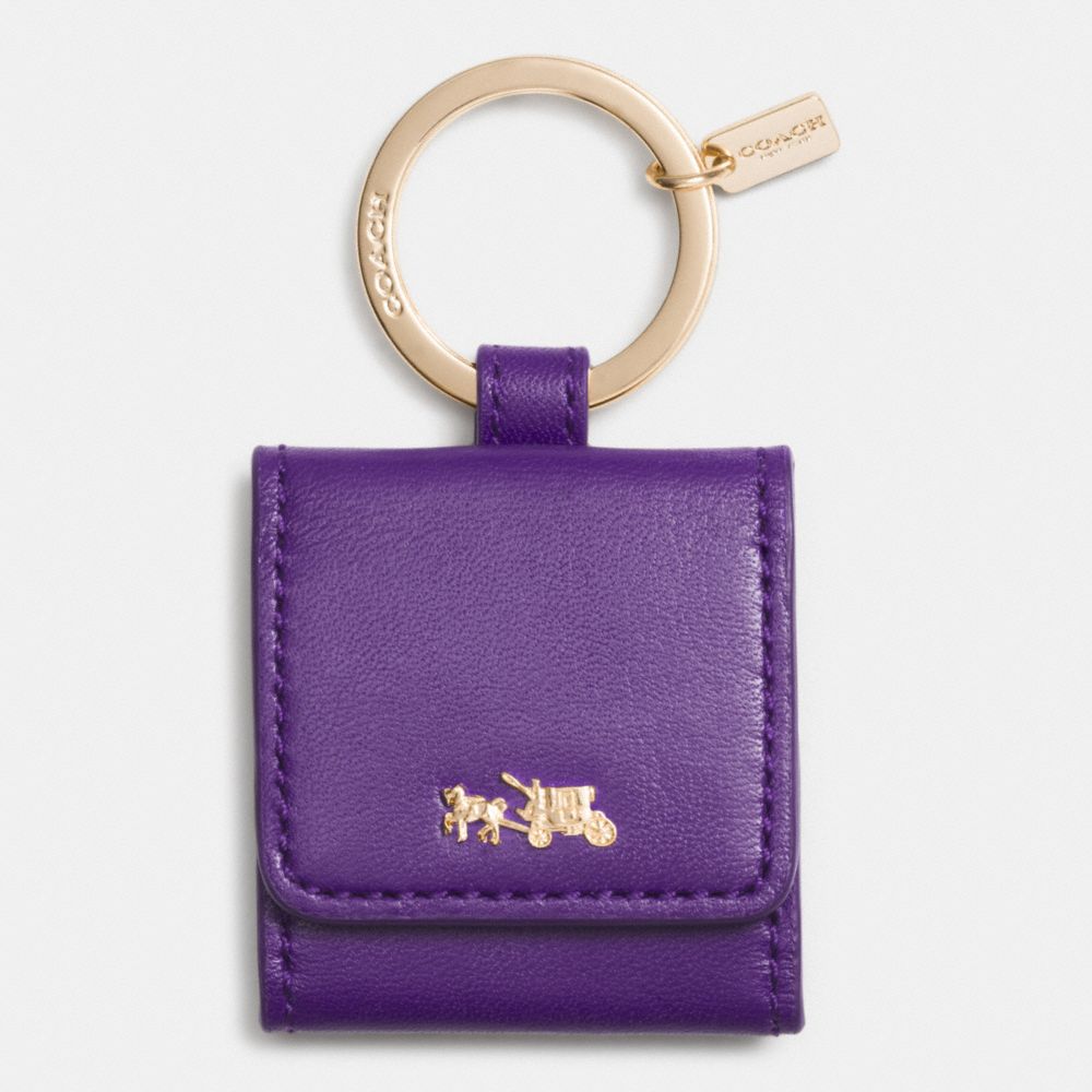 HORSE AND CARRIAGE KEY RING - LIGHT GOLD/VIOLET - COACH F63161