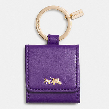 COACH f63161 HORSE AND CARRIAGE KEY RING LIGHT GOLD/VIOLET