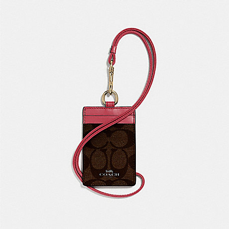 COACH F63274 ID LANYARD LIGHT-GOLD/BROWN-ROUGE