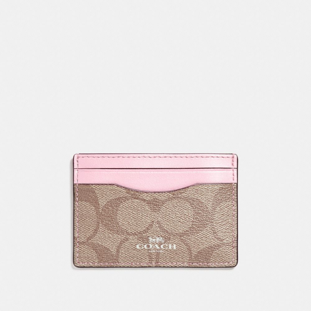 COACH F63279 Card Case SILVER/KHAKI BLUSH 2