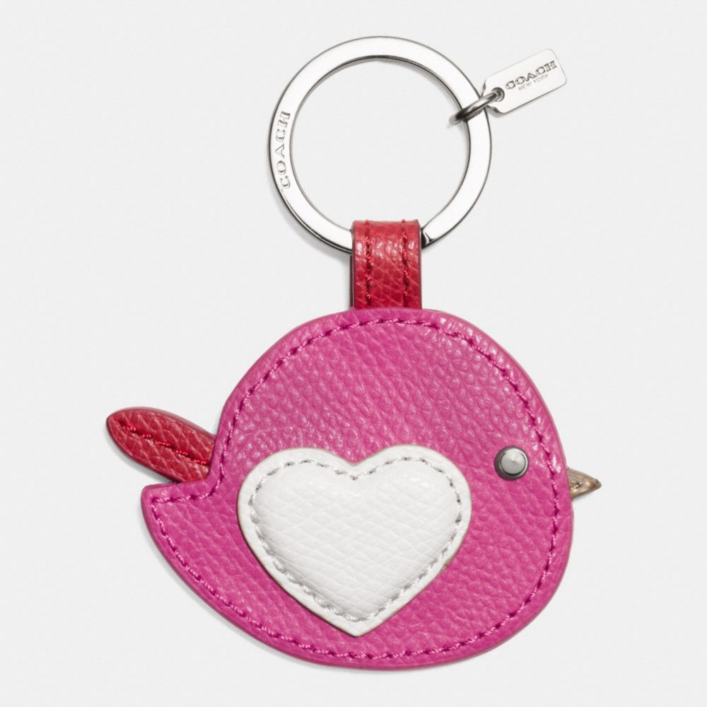 COACH F63286 - VALENTINE BIRD MOTIF KEY RING  SILVER/MULTICOLOR