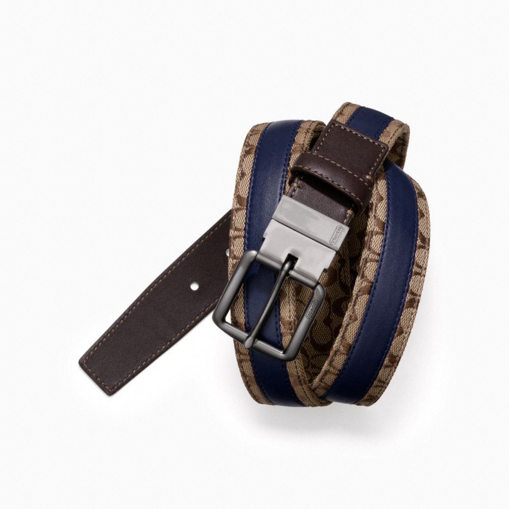 SIGNATURE JACQUARD REVERSIBLE GOLF BELT COACH F63298