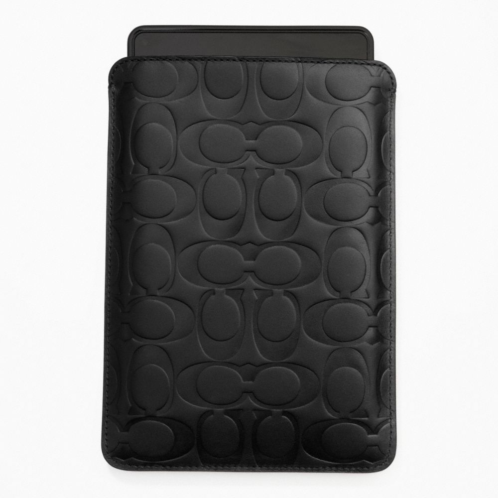 COACH f63316 SIGNATURE EMBOSSED E-READER SLEEVE BLACK