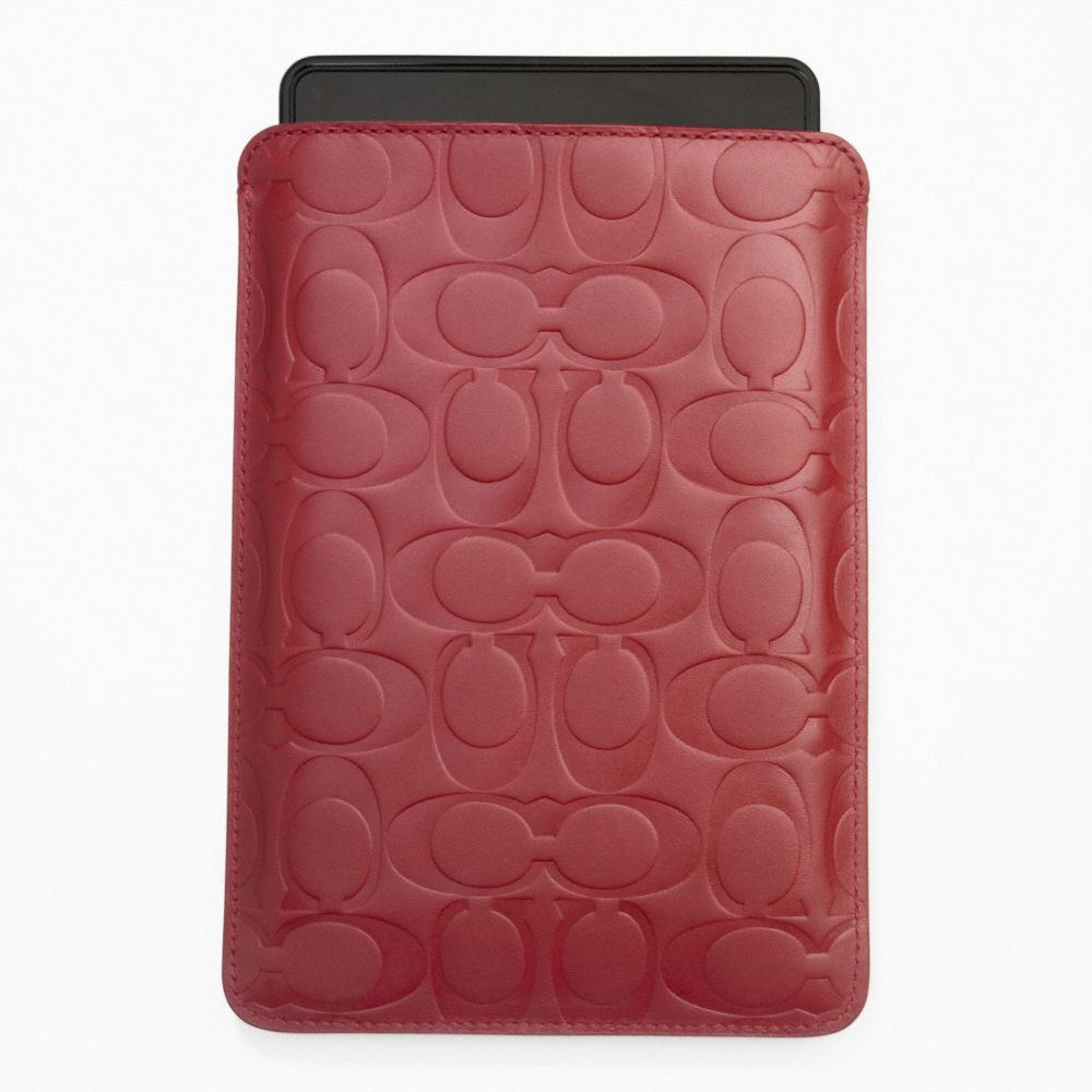 SIGNATURE EMBOSSED E-READER SLEEVE - f63316 - RED