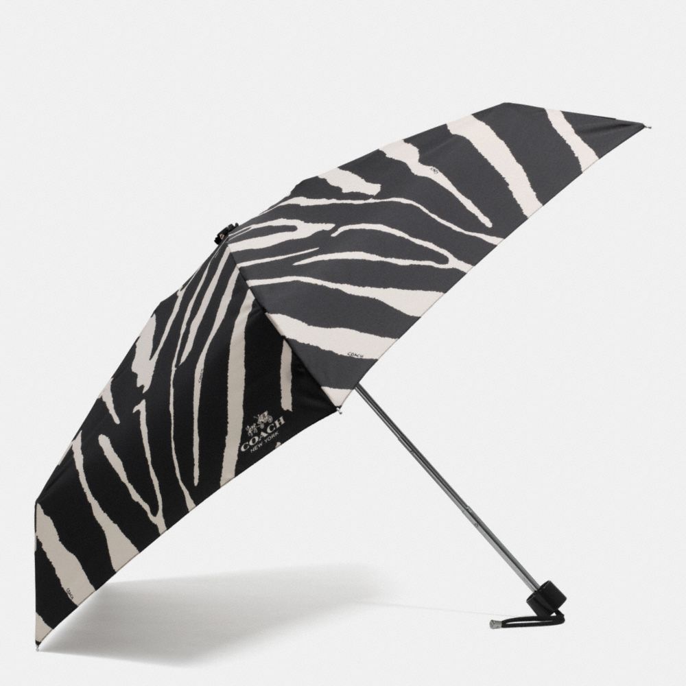 COACH ZEBRA PRINT MINI UMBRELLA - SILVER/BLACK MULTI - f63327