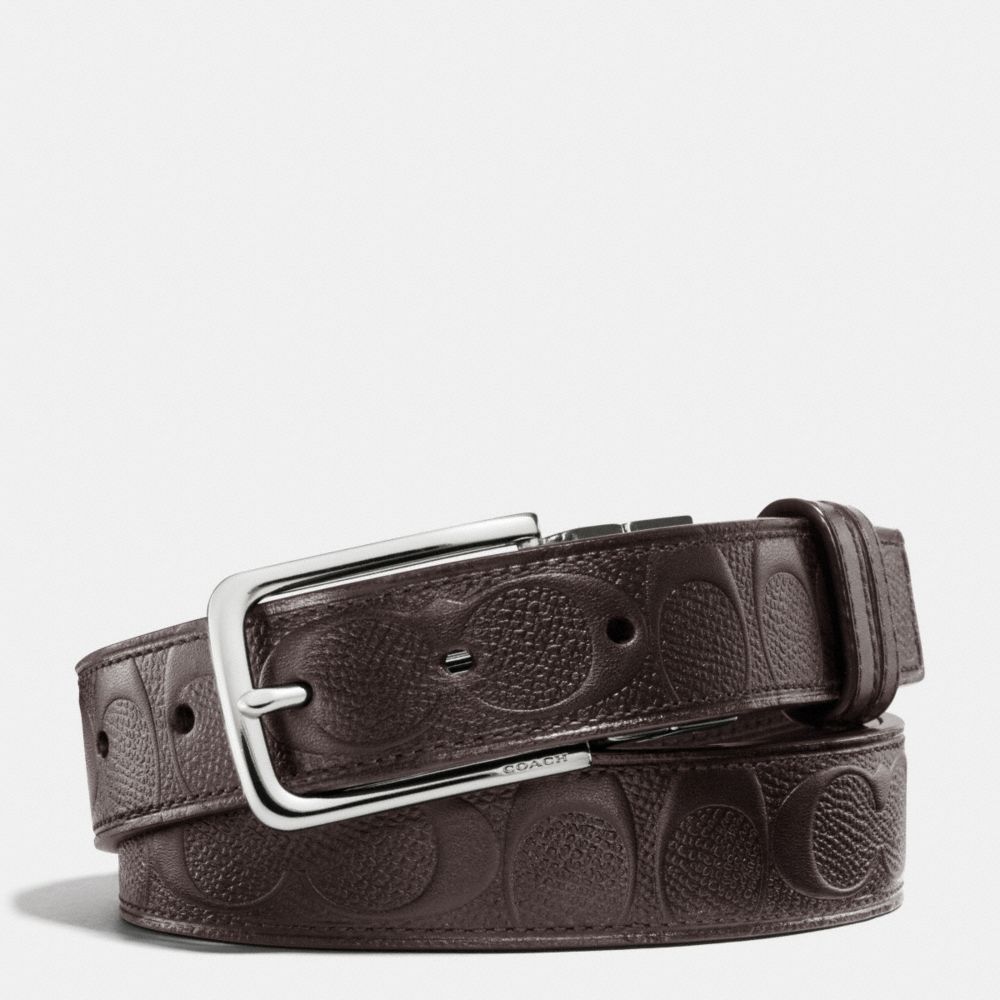 COACH F63333 DRESS WESTON CUT-TO-SIZE SIGNATURE C CROSSGRAIN LEATHER REVERSIBLE BELT MAHOGANY/MAHOGANY