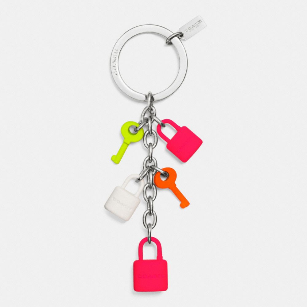 COACH F63340 - C.O.A.C.H. MULTI LOCK AND KEY CHARM KEY RING MULTICOLOR