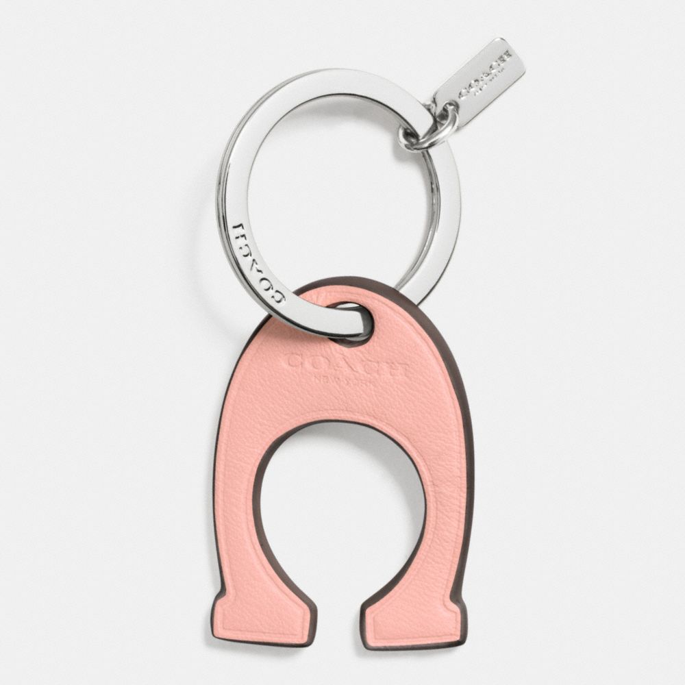 COACH f63342 SIGNATURE KEY RING SILVER/BLUSH