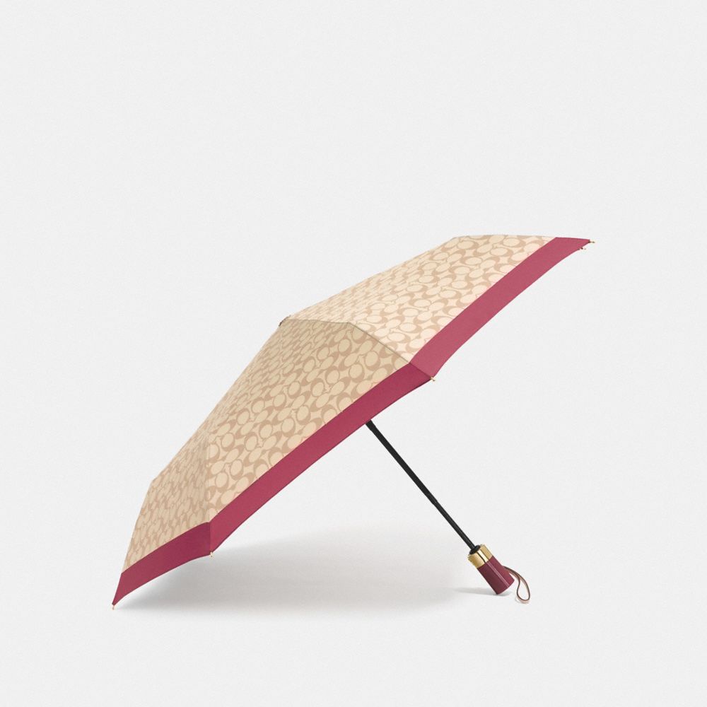 SIGNATURE UMBRELLA - IVORY/ROUGE/GOLD - COACH F63364