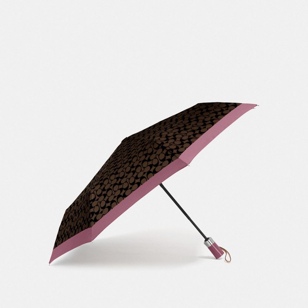 COACH F63364 SIGNATURE UMBRELLA GD/MAHOGANY-ROSE