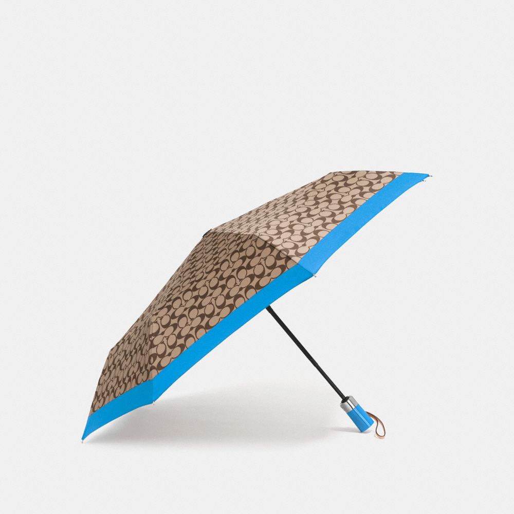COACH F63364 Signature Umbrella BRIGHT BLUE/SILVER