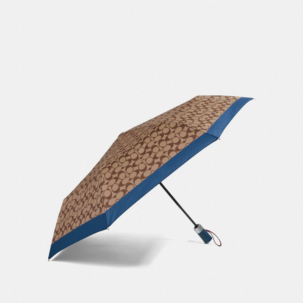 COACH F63364 Signature Umbrella ATLANTIC/SILVER